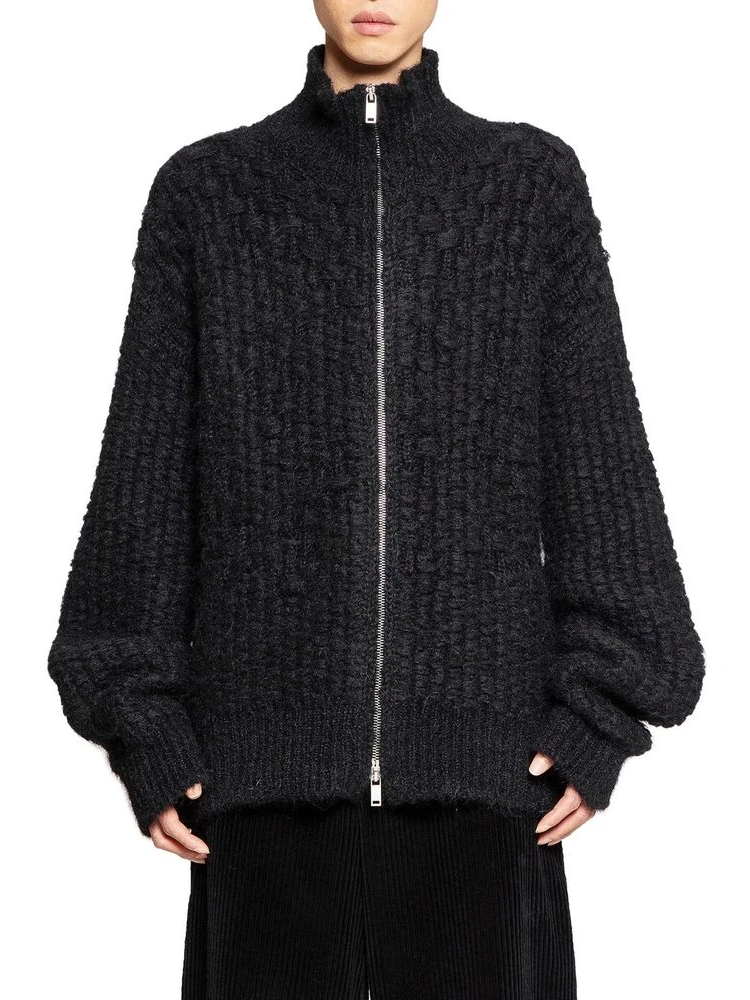 Black Alpaca Leather Cardigan alternative