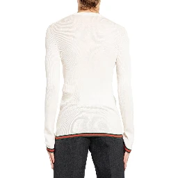 White Silk Long Sleeve T-Shirt