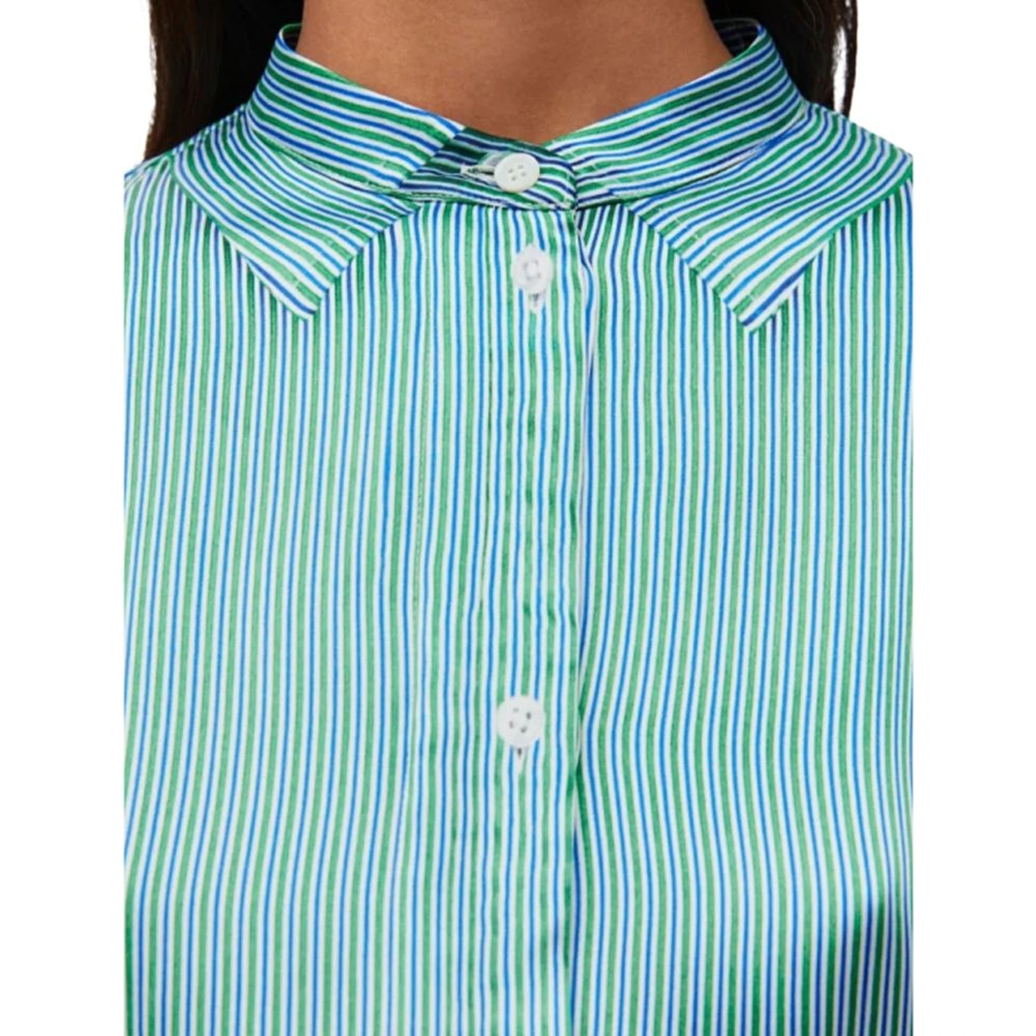 Blue Silk Pattern Shirt