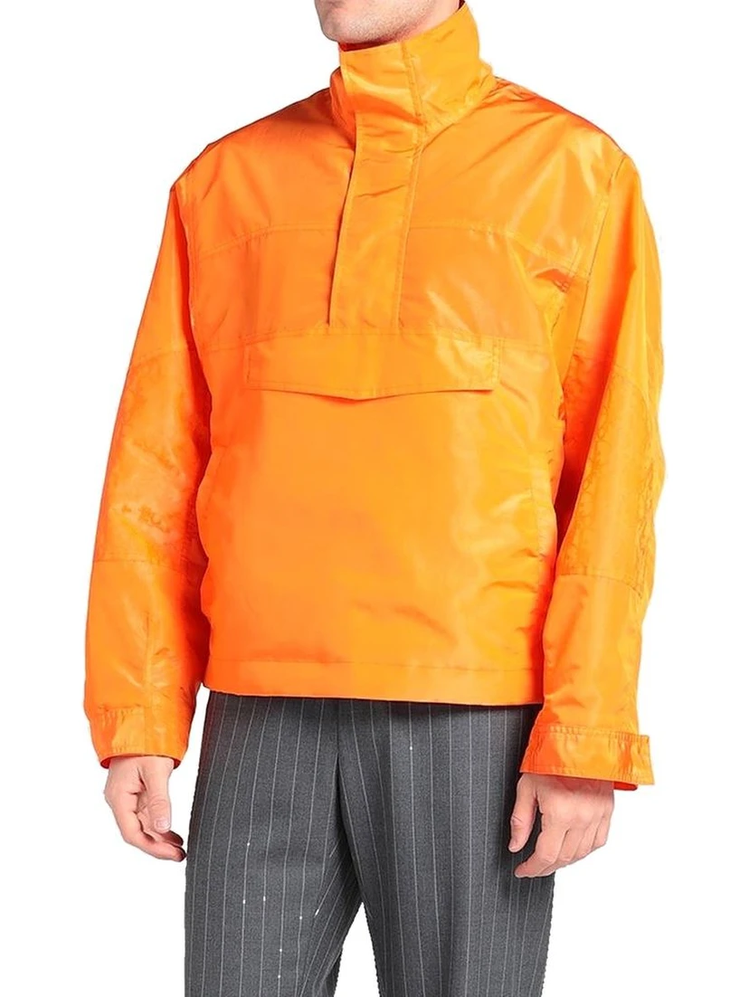 Orange Polyester Shell Jacket
