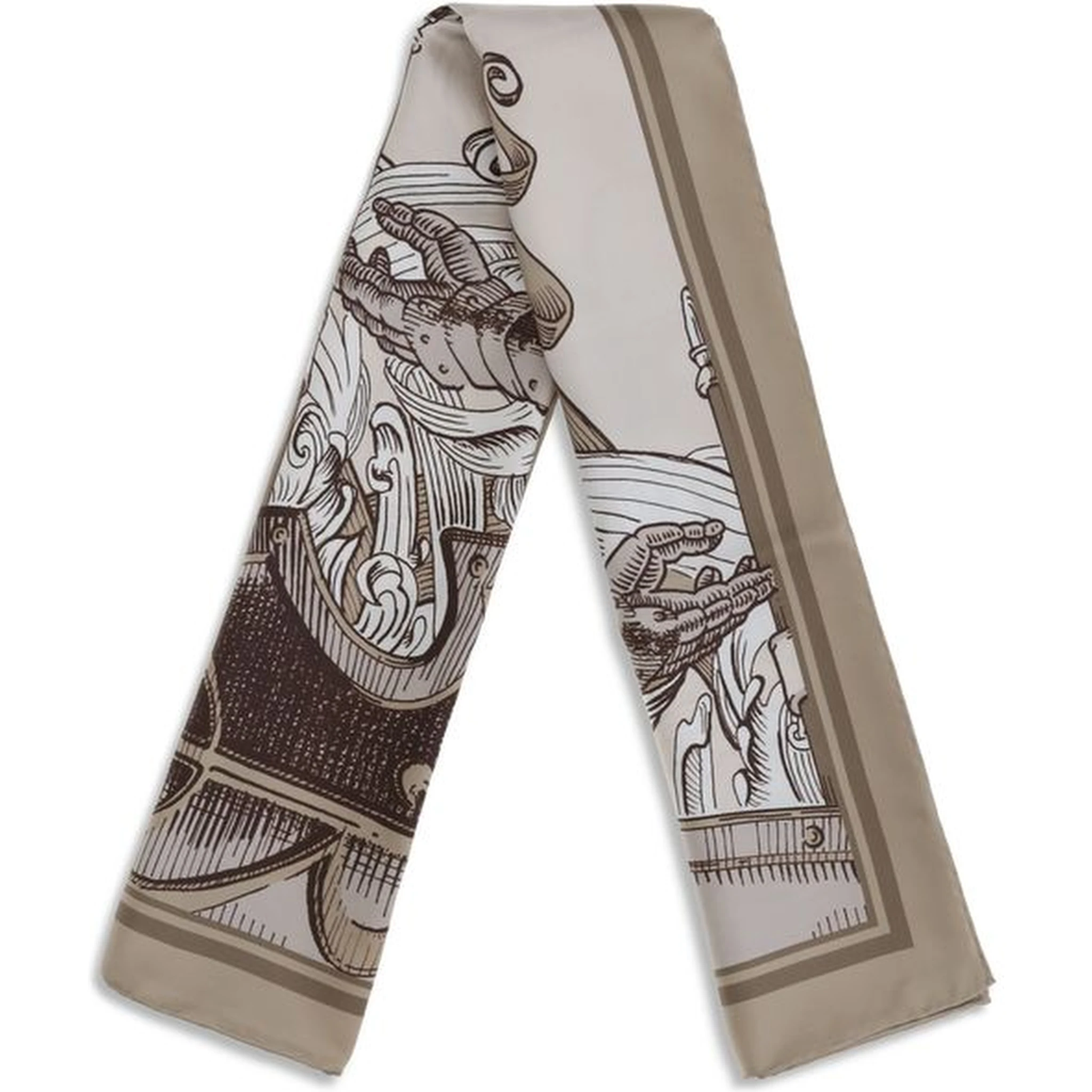Beige Silk Scarf