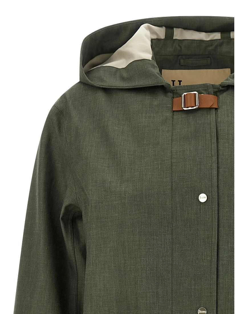 Hoodie long parka coat