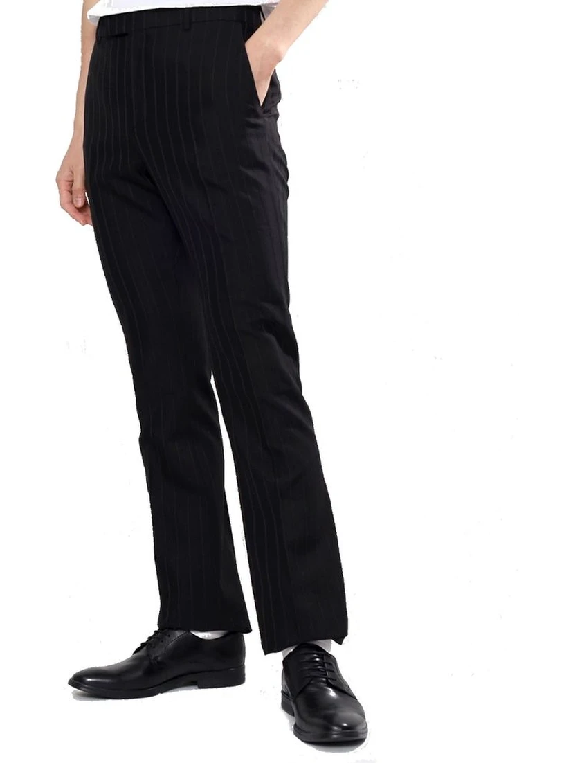 Black Wool Flared Pants