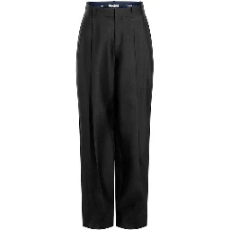 Black Silk Flared Pants
