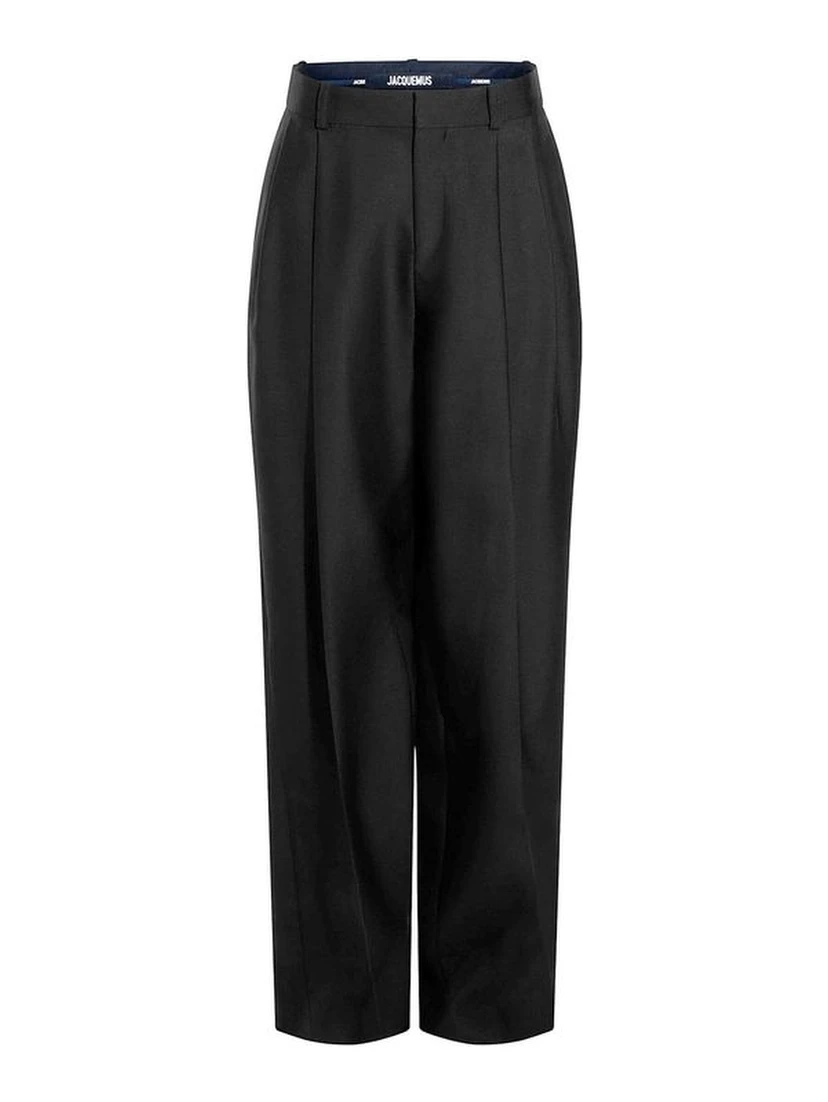 Black Silk Flared Pants