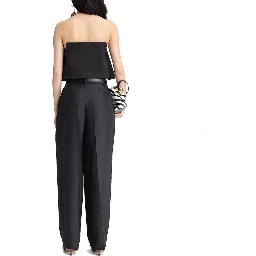 Black Silk Flared Pants