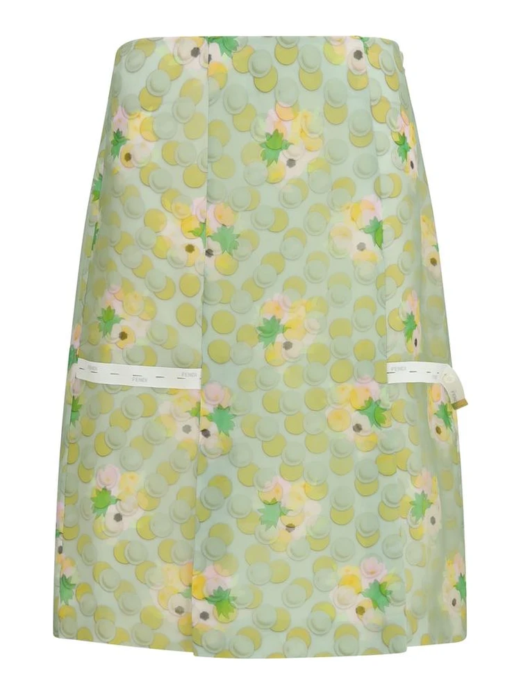 Multicolor Silk Midi Skirt