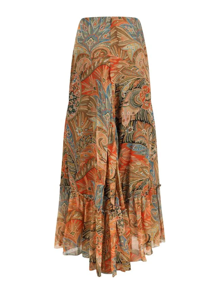 Multicolor Silk Long Skirt alternative