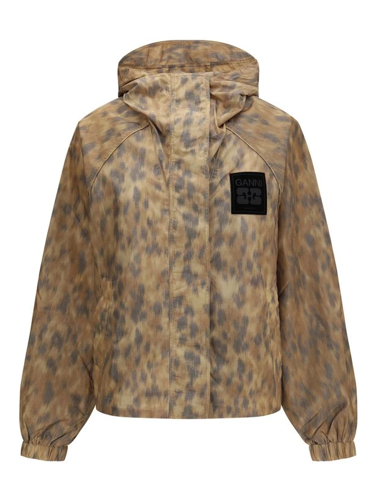 Beige Polyamide Shell Jacket