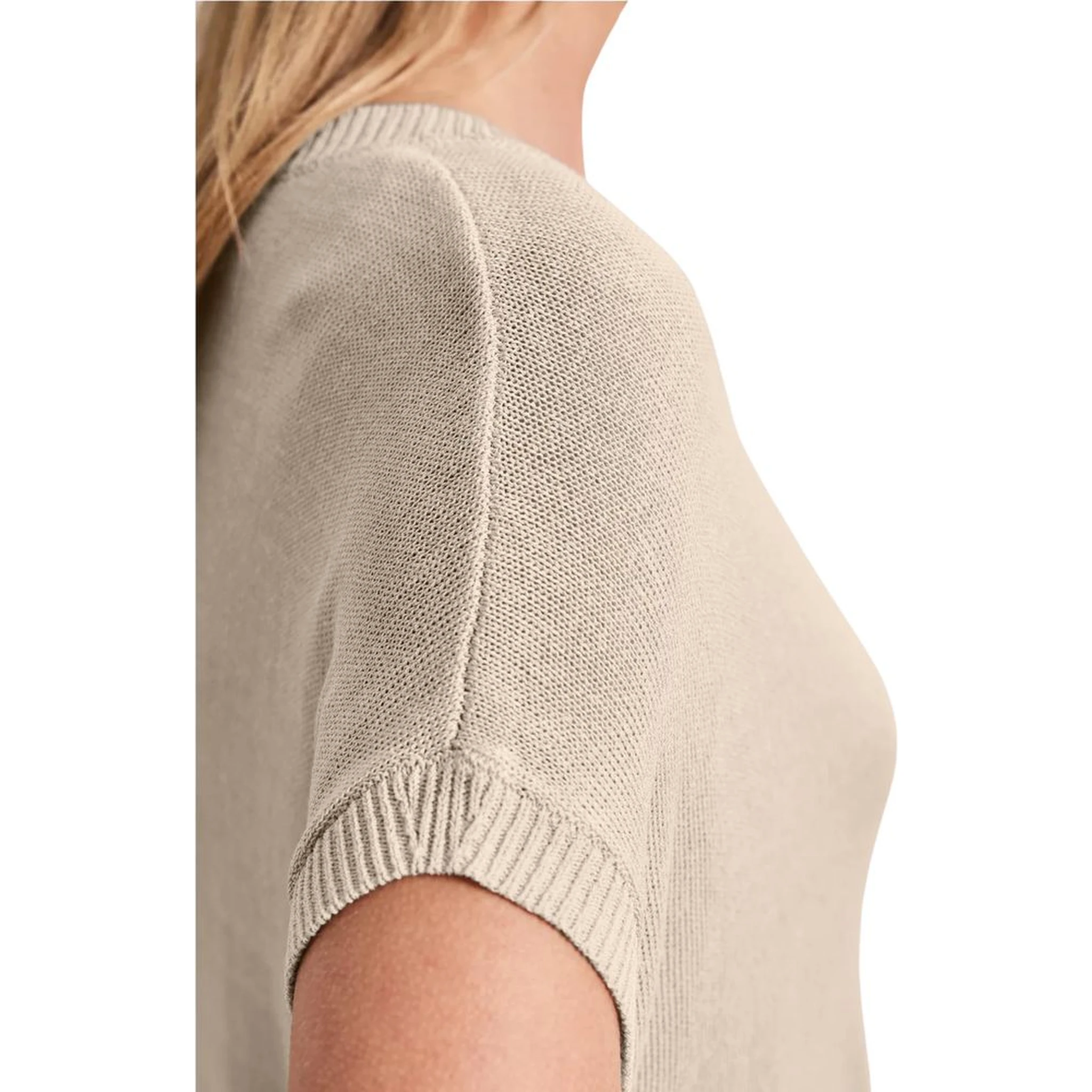 Beige Viscose Sleeveles Sweater