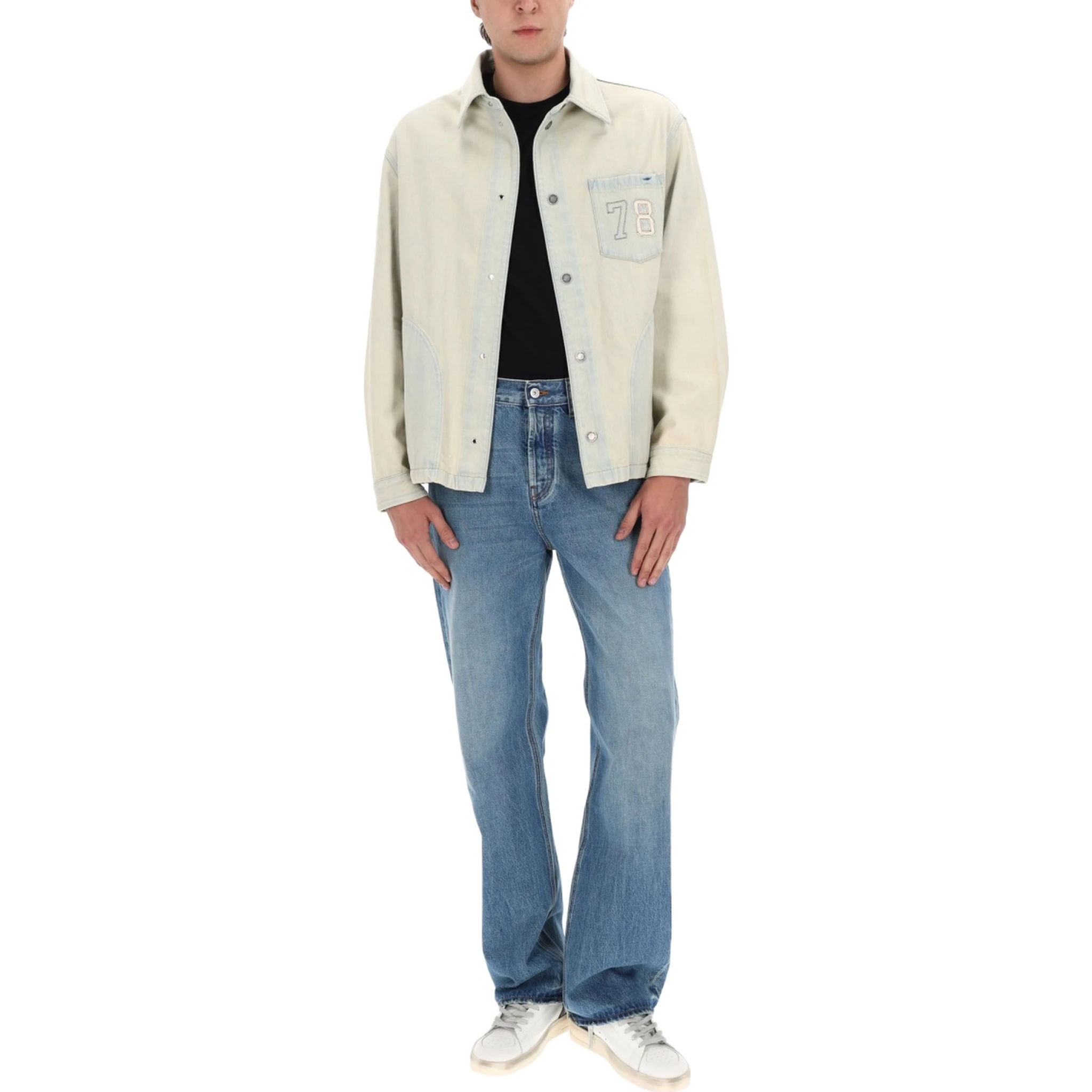 GIACCA IN DENIM CON TASCA RICAMATA