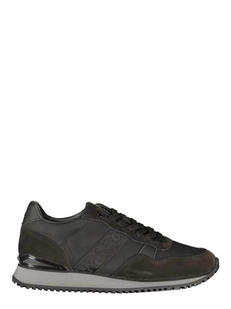 Black Polyester Athletic Sneakers