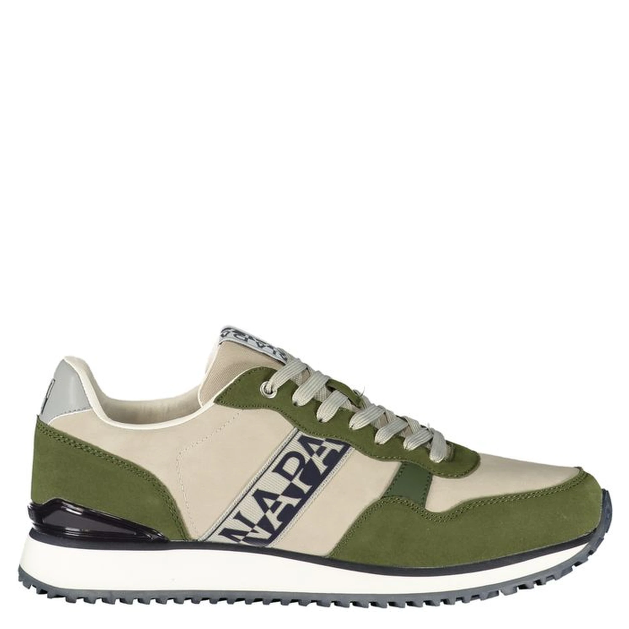 Green Polyester Athletic Sneakers