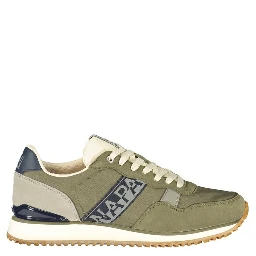 Green Polyester Athletic Sneakers