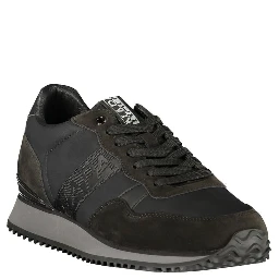 Black Polyester Athletic Sneakers