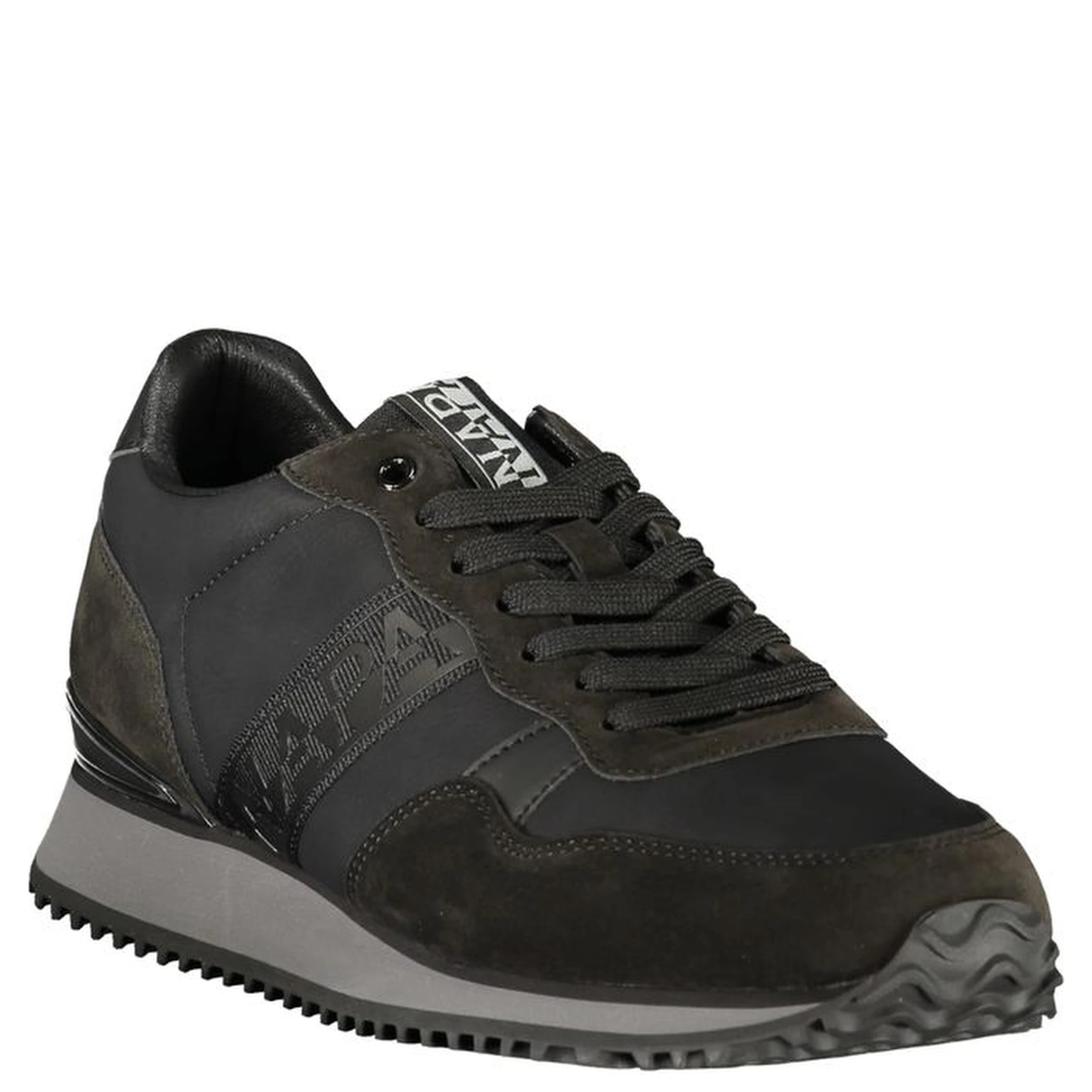 Black Polyester Athletic Sneakers