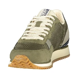 Green Polyester Athletic Sneakers