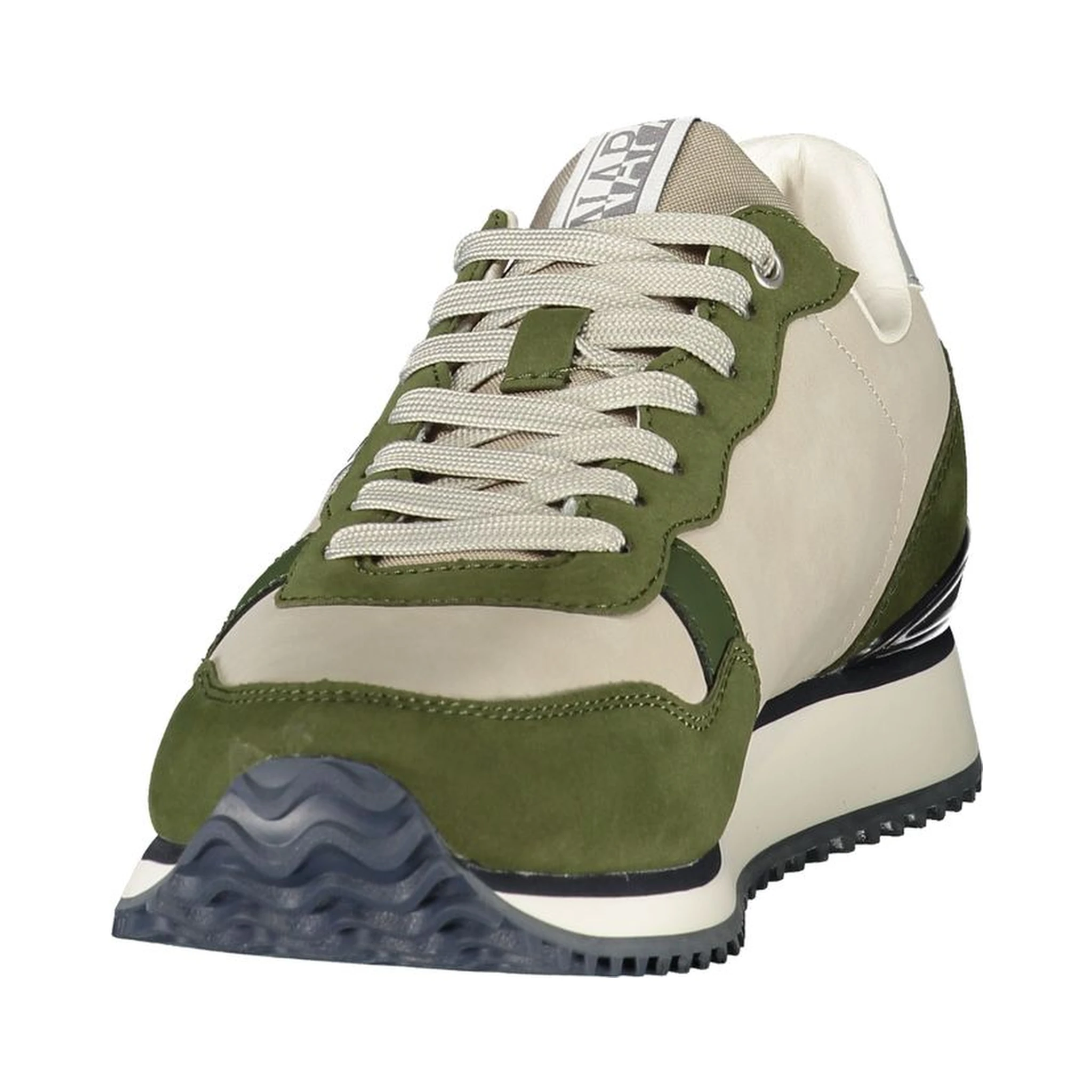 Green Polyester Athletic Sneakers