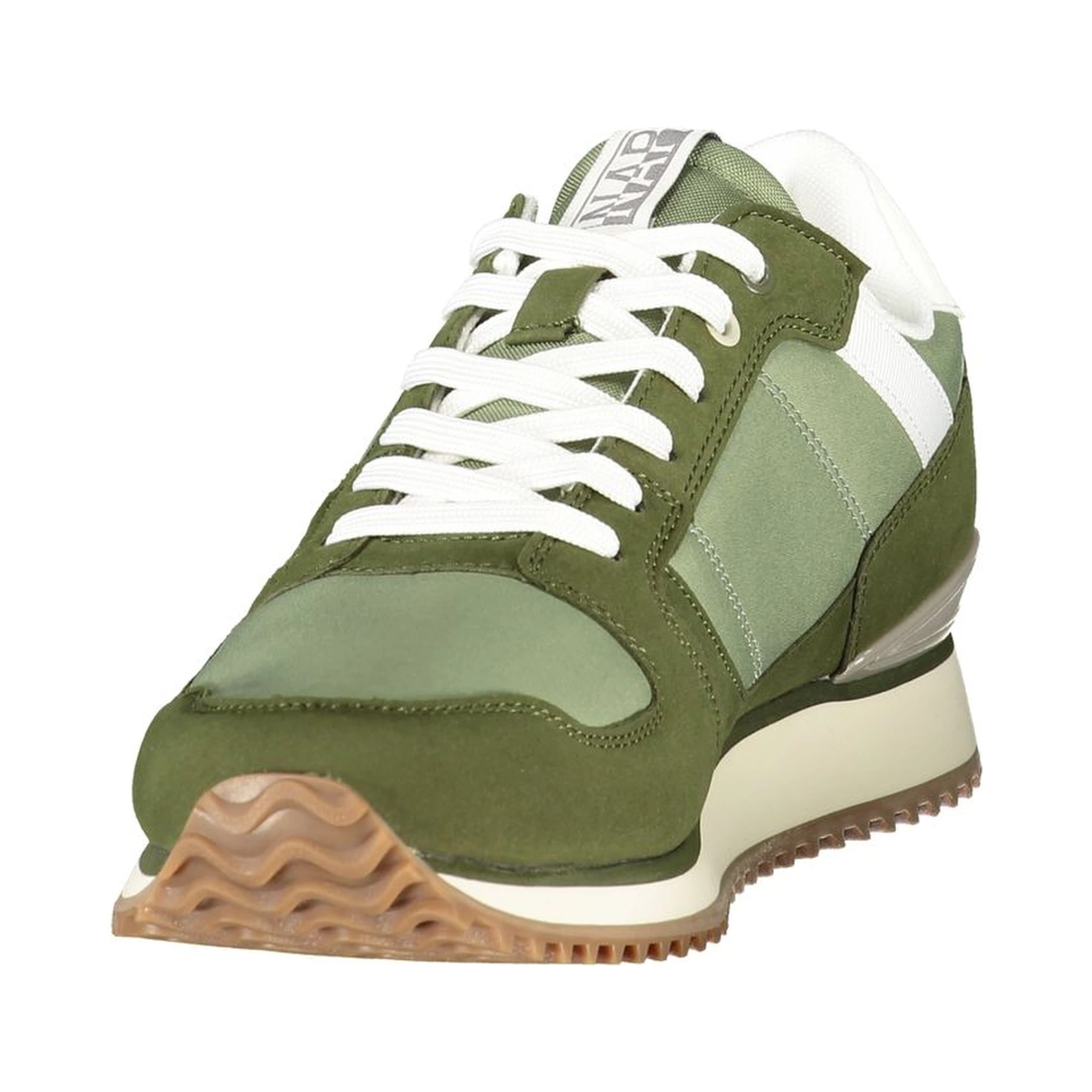 Green Polyester Athletic Sneakers
