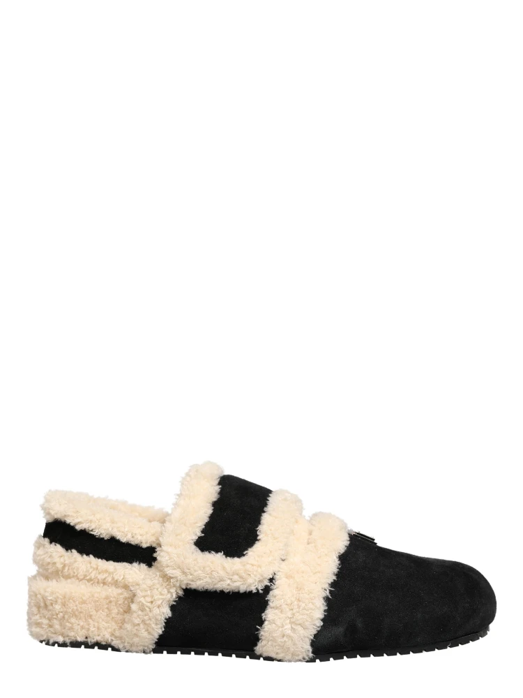 Beige Black Faux Fur Flats Men Sandals Shoes alternative