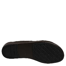 Brown Leather Cutout DG Logo Sandals Shoes