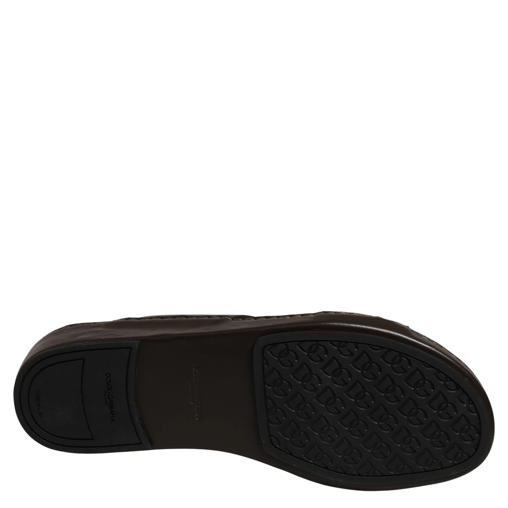 Brown Leather Cutout DG Logo Sandals Shoes