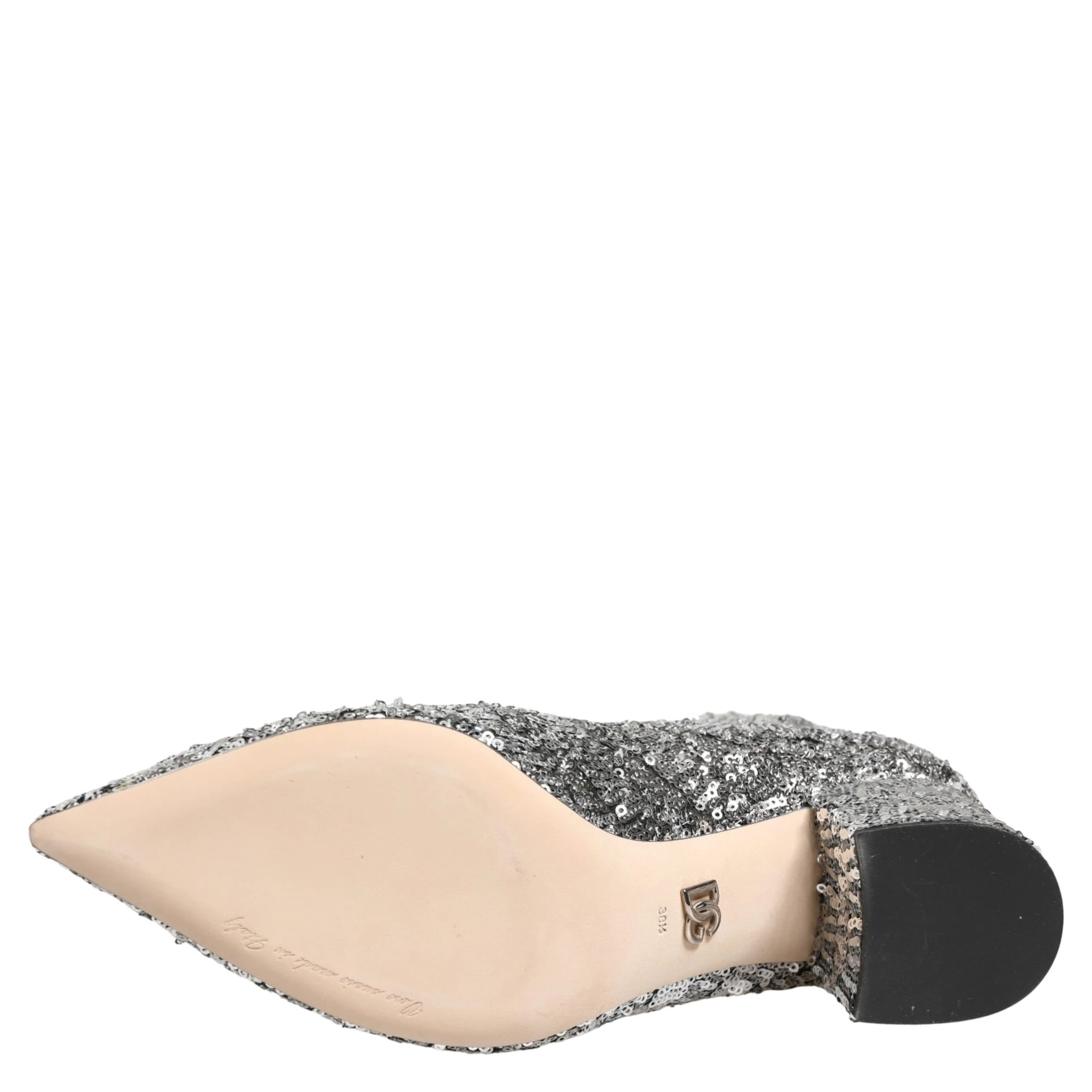 Silver Sequined Short Boots Stretch Shoes