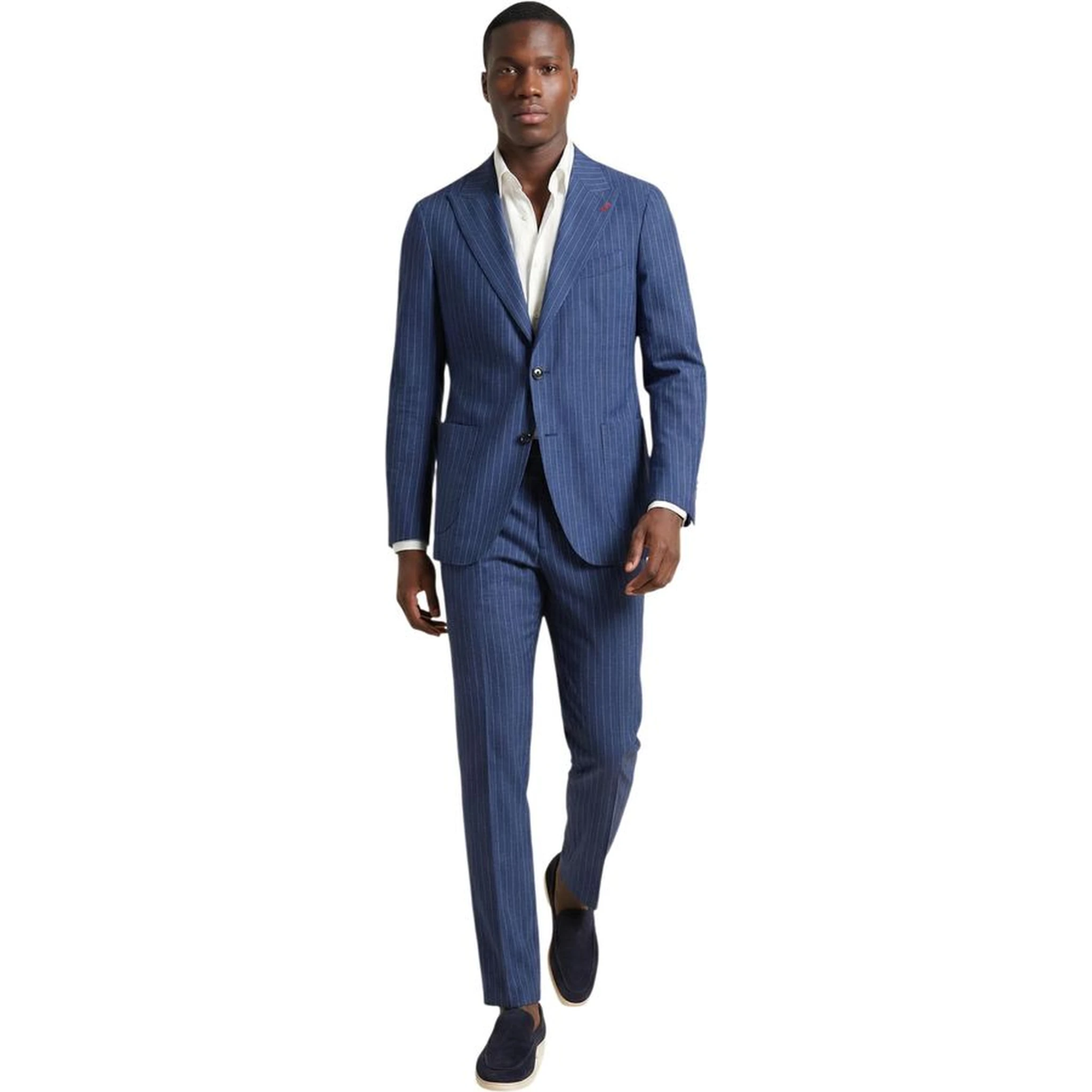 Blue Polyester Two-Piece Suit