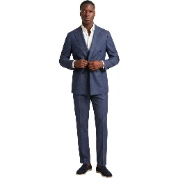 Blue Polyester Two-Piece Suit