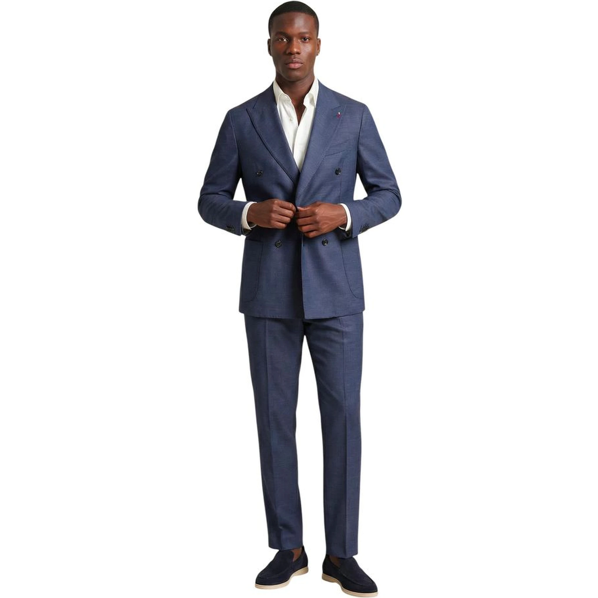 Blue Polyester Two-Piece Suit