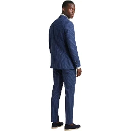 Blue Polyester Two-Piece Suit