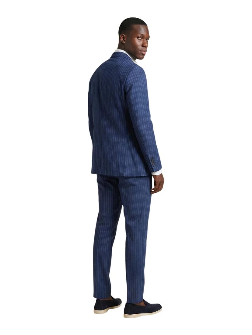 Blue Polyester Two-Piece Suit