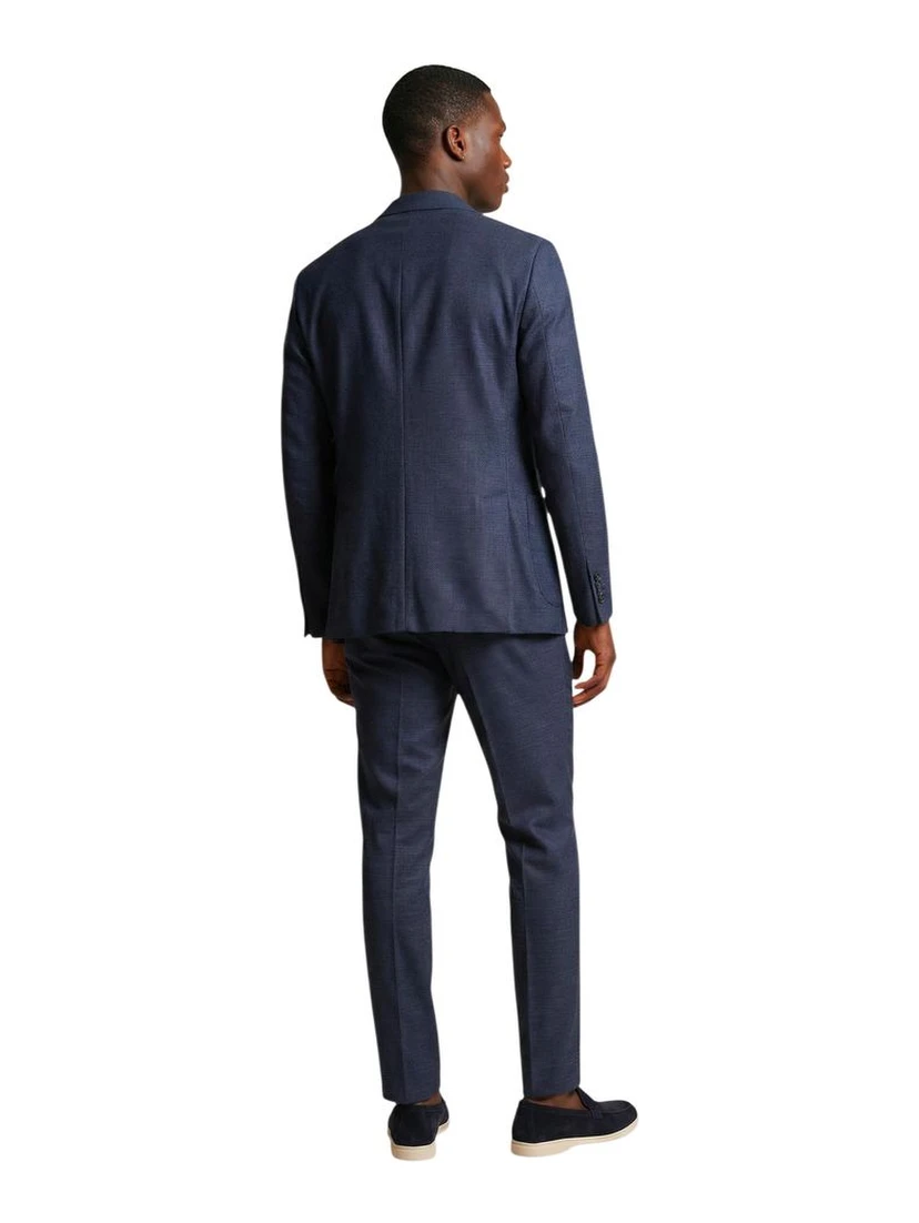 Blue Polyester Two-Piece Suit