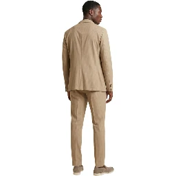 Beige Polyester Two-Piece Suit