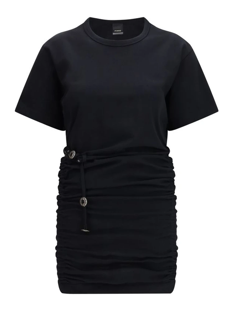 Black Cotton Casual Dress