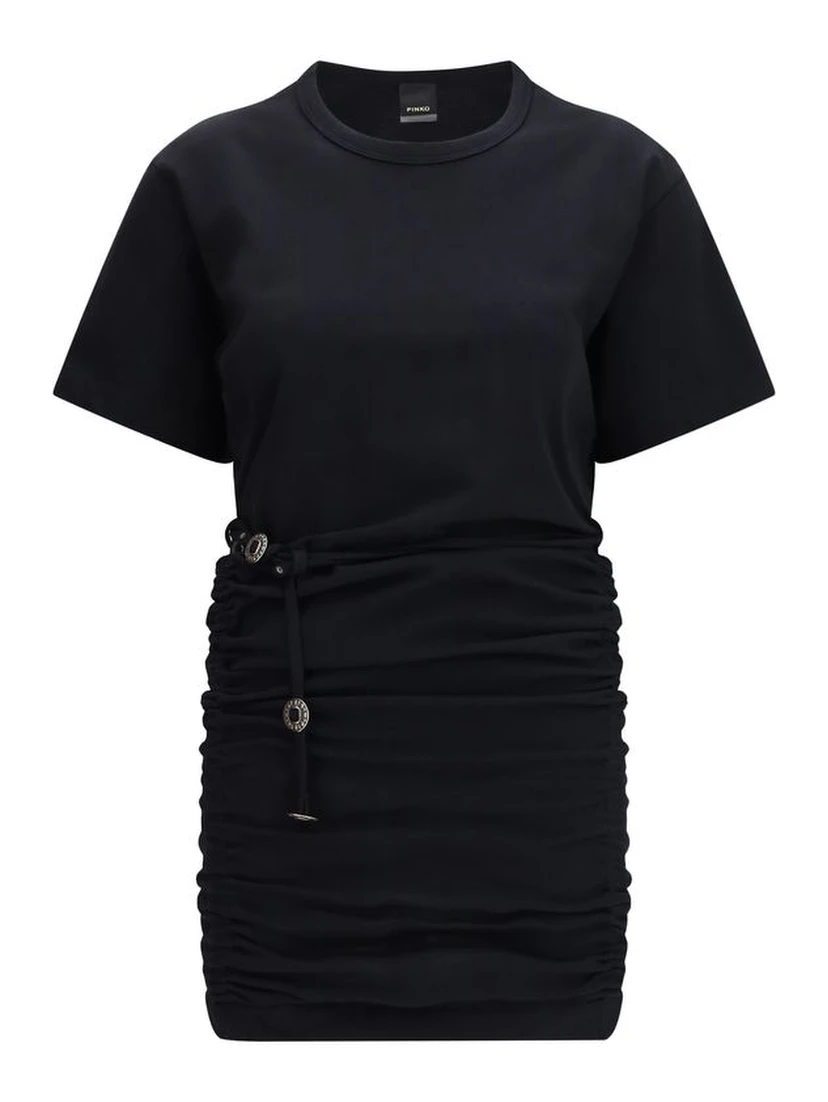 Black Cotton Casual Dress