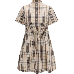 Beige Cotton Casual Dress