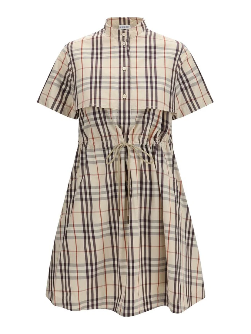Beige Cotton Casual Dress