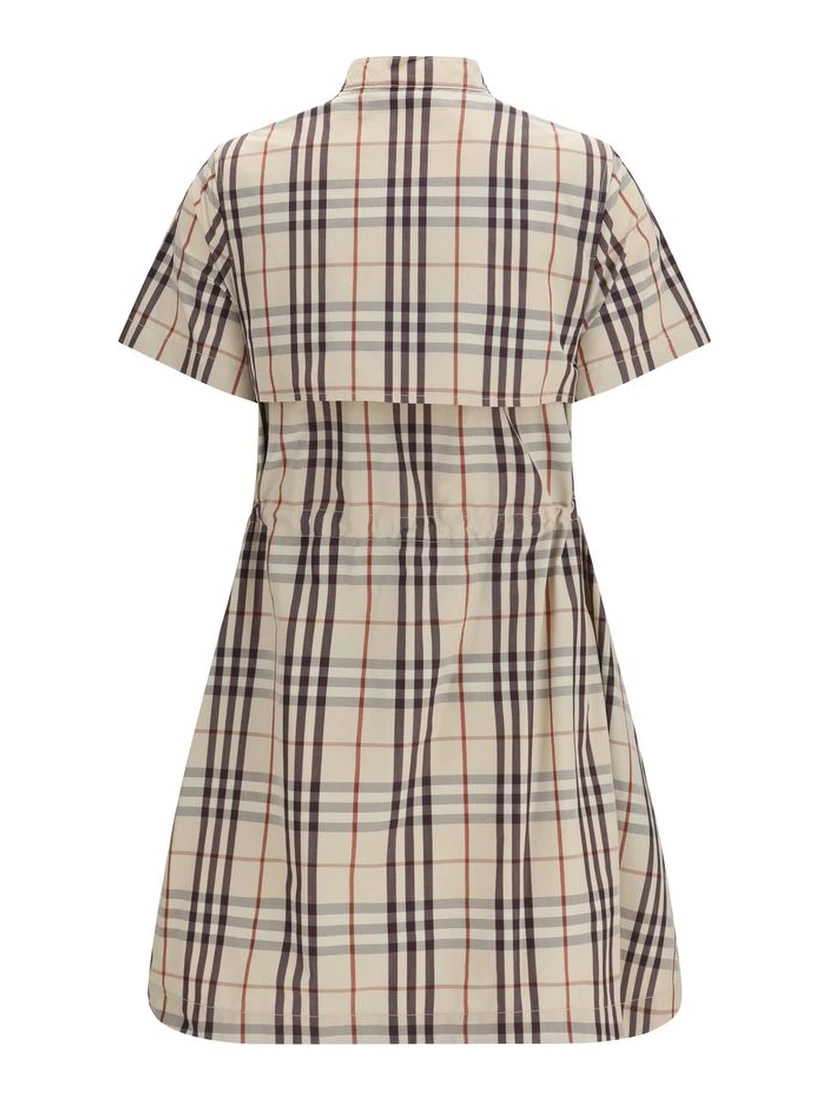 Beige Cotton Casual Dress