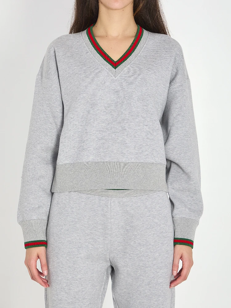 Web cotton jersey sweatshirt