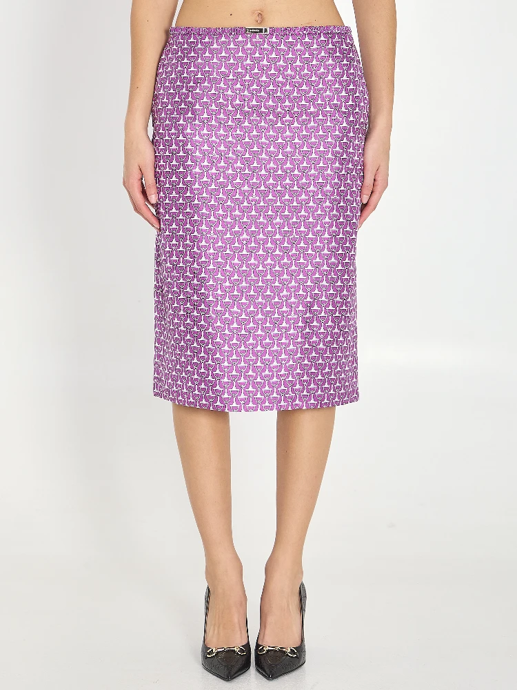 Printed silk skirt