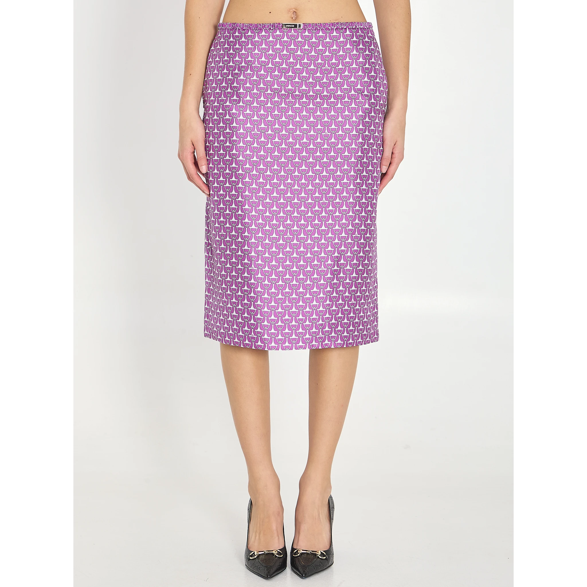 Printed silk skirt
