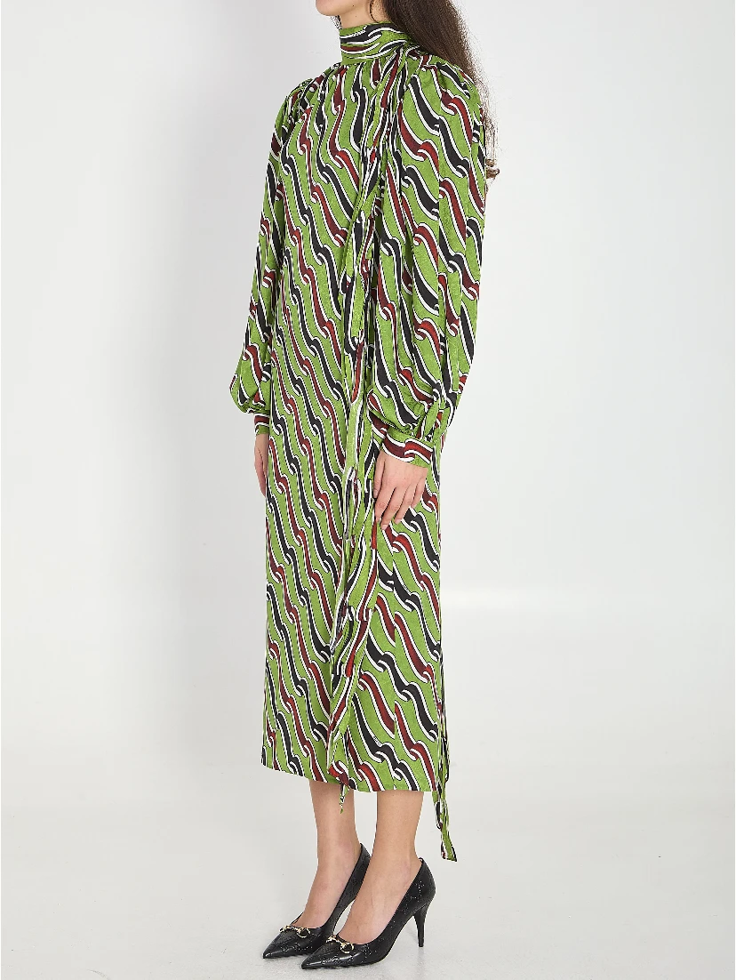 Printed silk dress