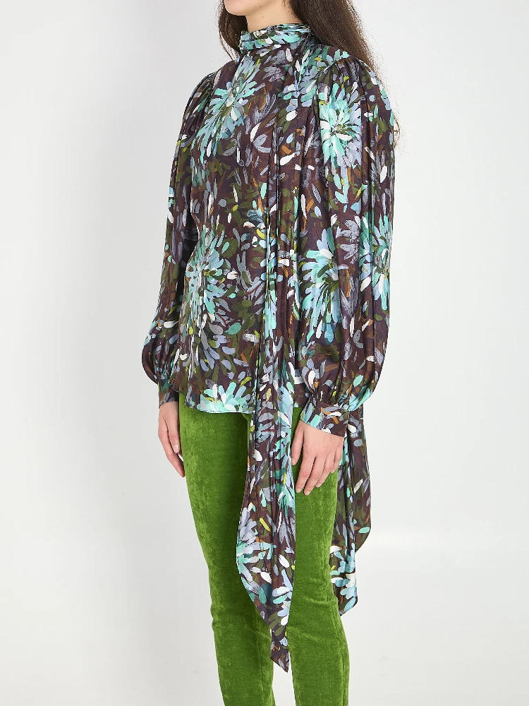 Printed silk twill shirt alternative
