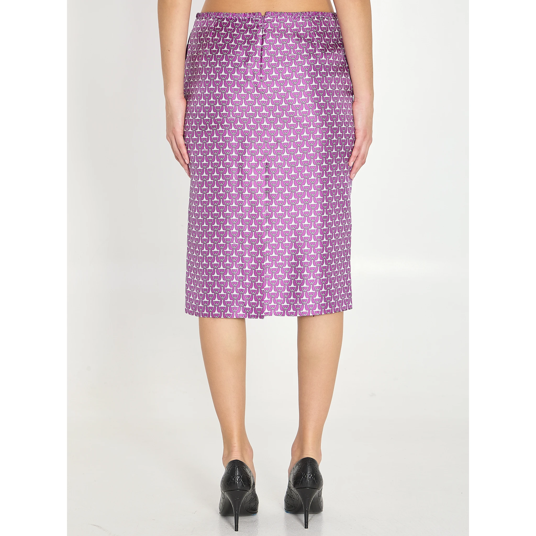Printed silk skirt