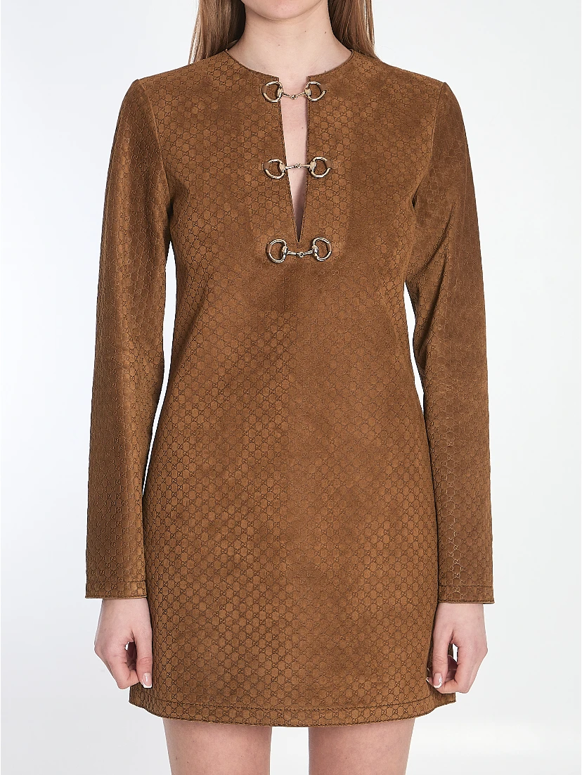 GG suede mini dress