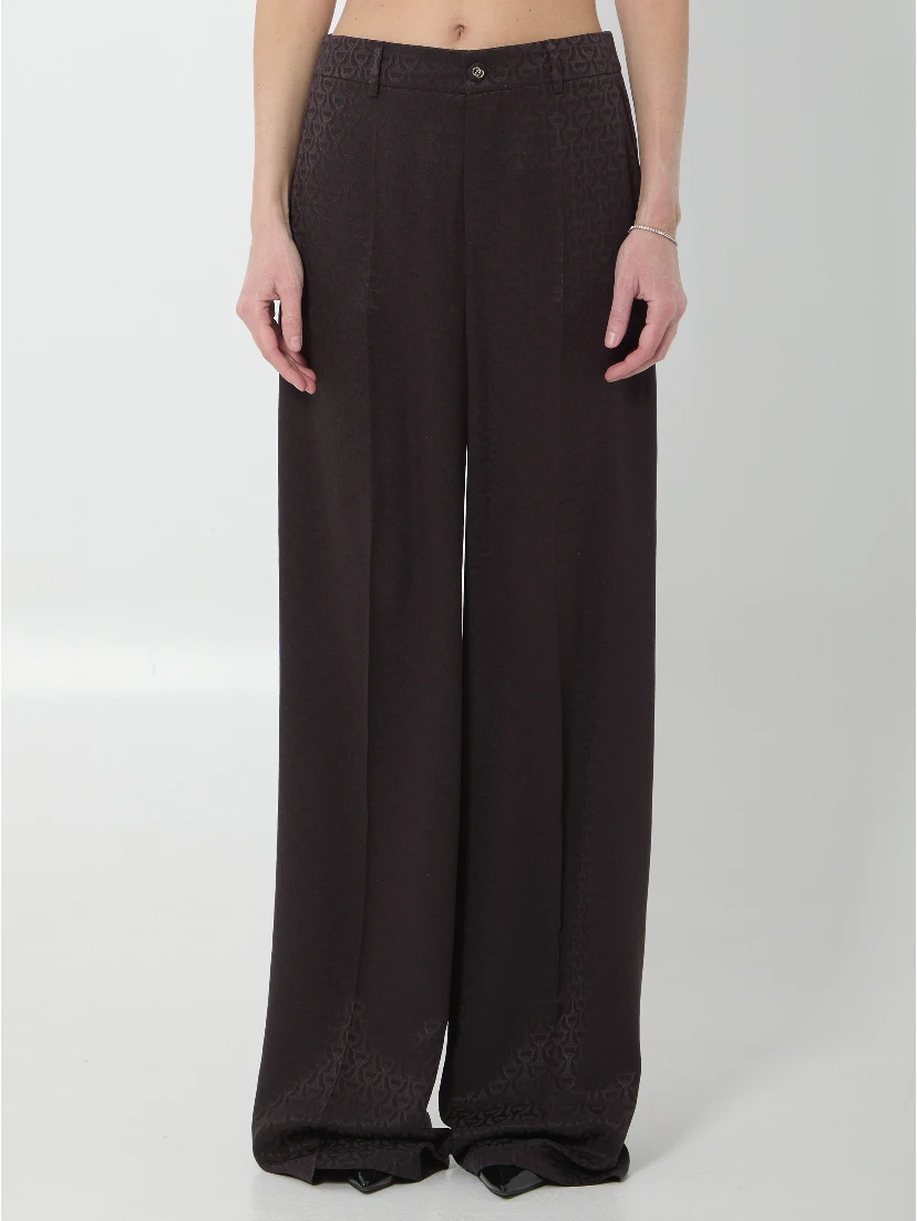 Silk jacquard pant with Horsebit