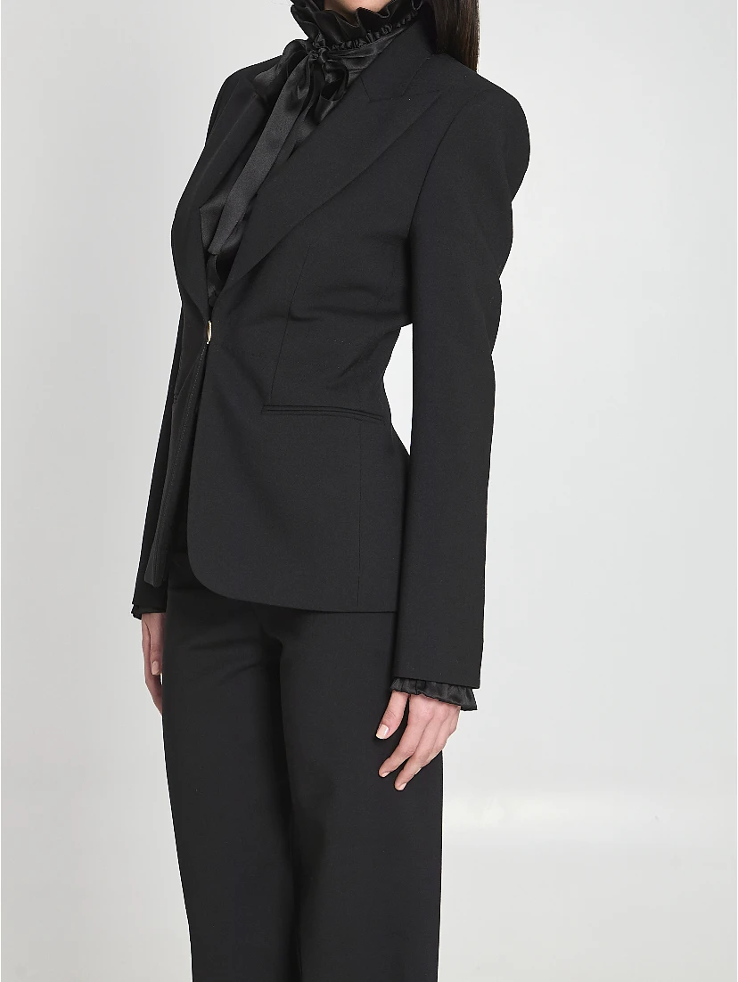 Technical stretch wool jacket