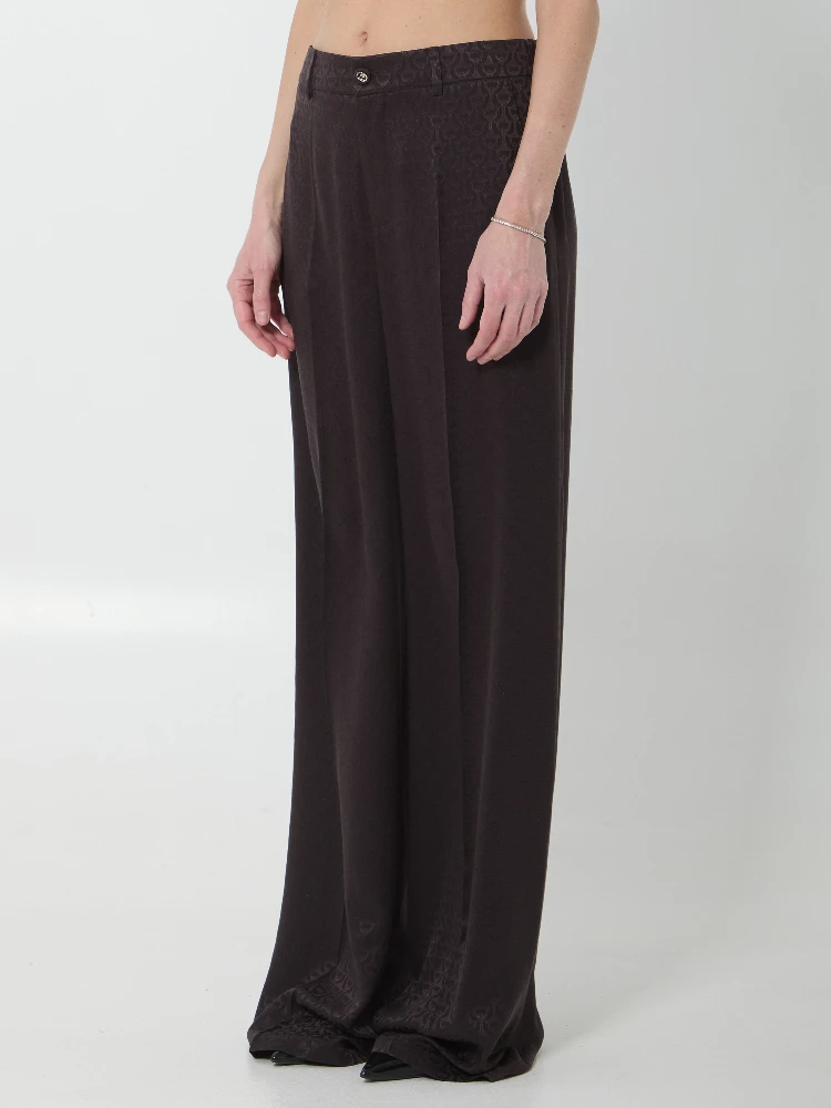 Silk jacquard pant with Horsebit alternative