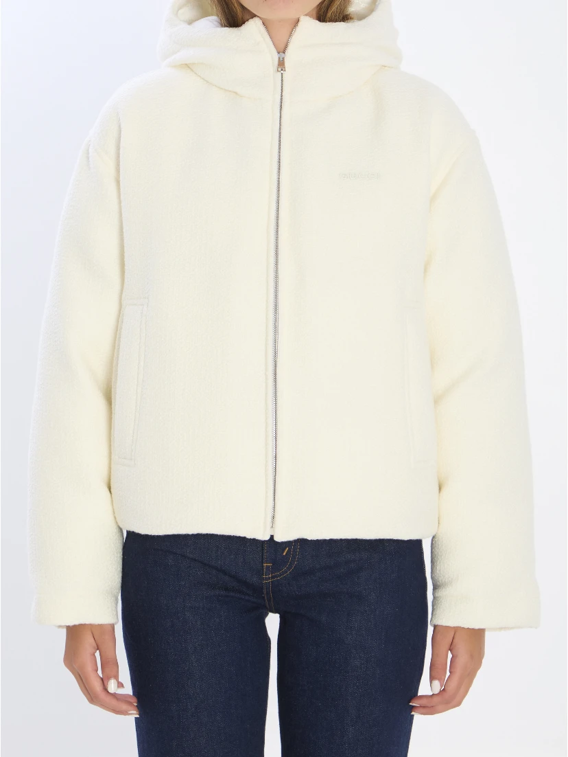 Wool-blend bomber jacket
